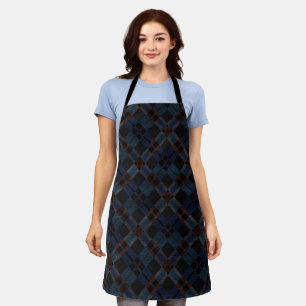 Mikitiez klassisch retro vintage dunkelblau karier schürze