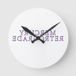Mikitiez lavender mercuryretrograde galaxie astro runde wanduhr