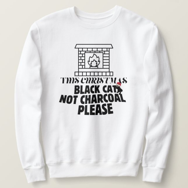 Mikitiez lustiger Blackcat x'mas charcoal santa Sweatshirt (Design vorne)