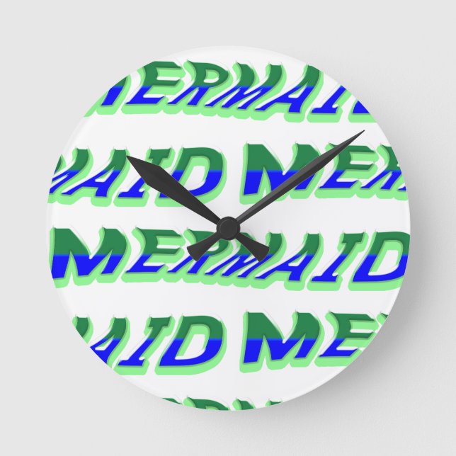 Mikitiez Meerjungfrauen Runde Wanduhr (Vorderseite)