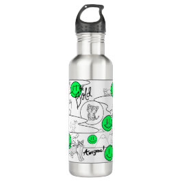 Mikitiez meow Summer Cat Party Beach Edelstahlflasche