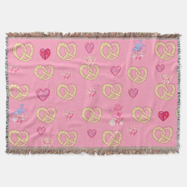 Mikitiez niedliches Brezel Brot gemütliche Valenti Decke (Vorderseite)