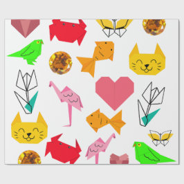 Mikitiez Origami-Krebs-Sommerjuwelkatze Geschenkpapier