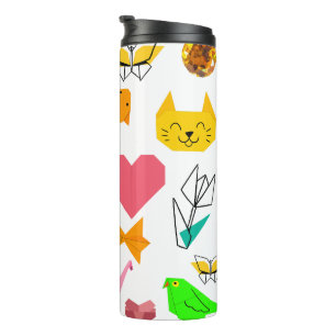 Mikitiez Origami-Krebs-Sommerjuwelkatze Thermosbecher