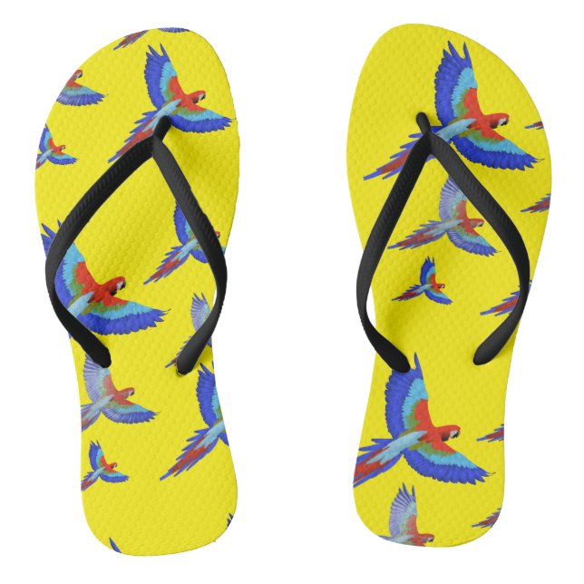 Mikitiez Papagei Hawaii Sommer Sonnenuntergang Str Flip Flops (Fußbett)