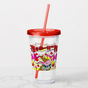 Mikitiez Rockyroad Eiscreme Manga Sommer Knaller Acryltrinkbecher