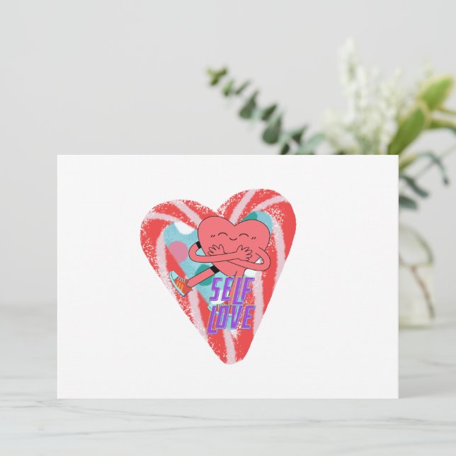 Mikitiez rosa Herz selflove june gemini Einladung (Stehend Vorderseite)