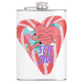 Mikitiez rosa Herz selflove june gemini Flachmann