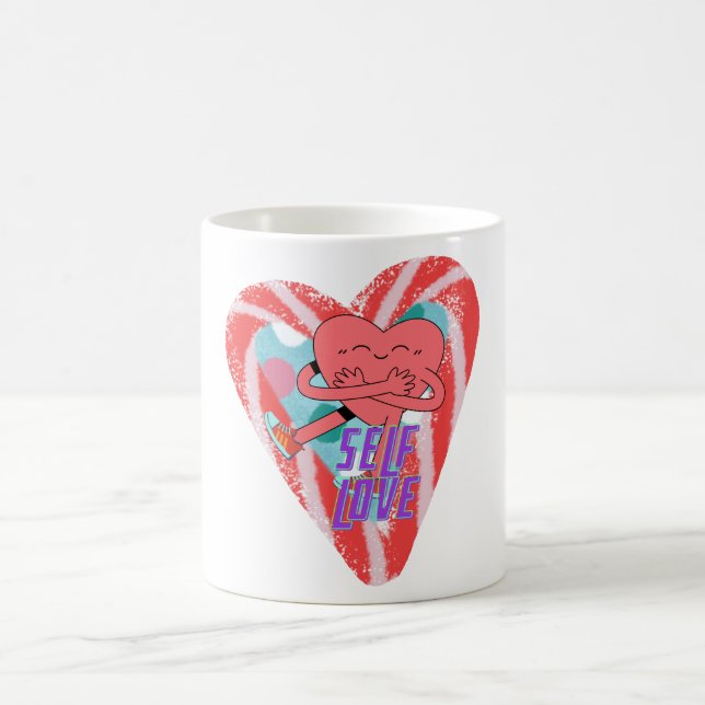 Mikitiez rosa Herz selflove june gemini Kaffeetasse (Mittel)