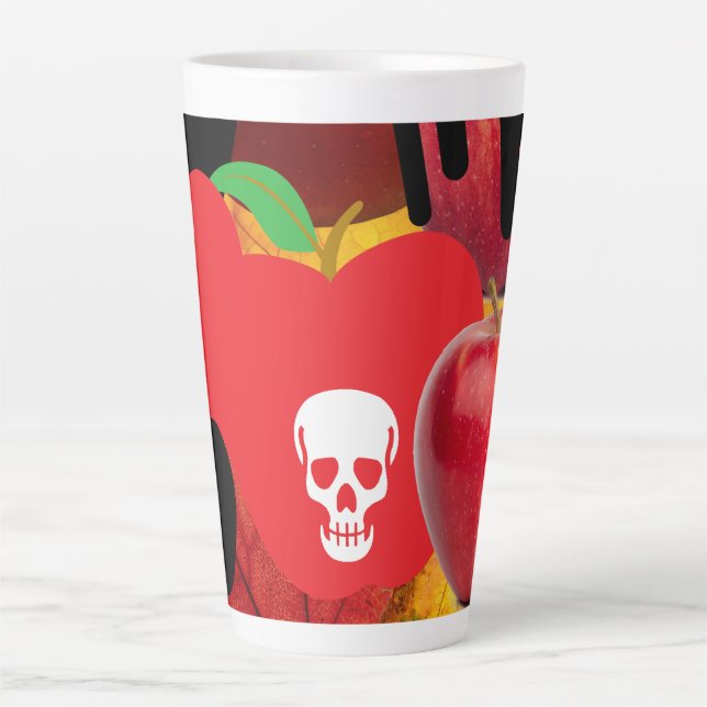 Mikitiez roter Schädel giftiger Apfel veganer Somm Milchtasse (Vorderseite)