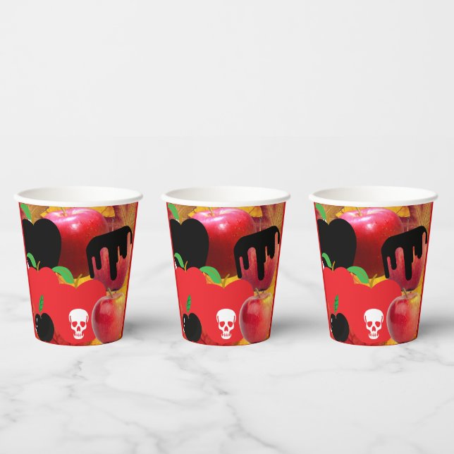 Mikitiez roter Schädel giftiger Apfel veganer Somm Pappbecher (Multi)