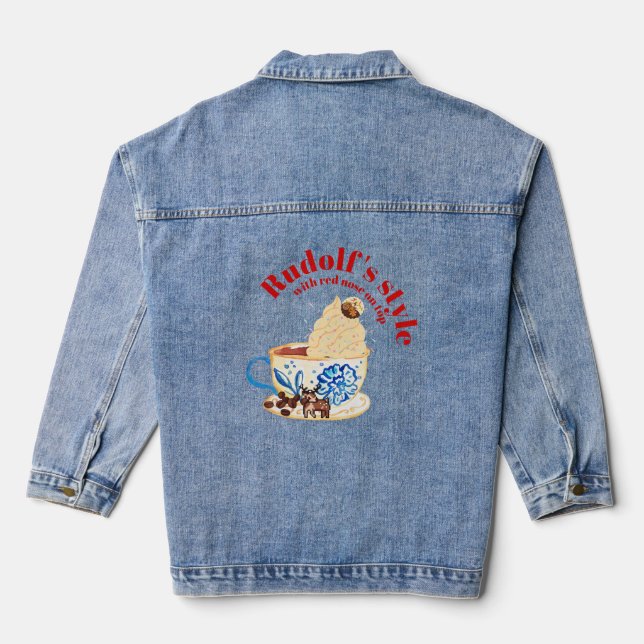 Mikitiez rudolf rednose raindeer christmas cherry jeansjacke (Rückseite)