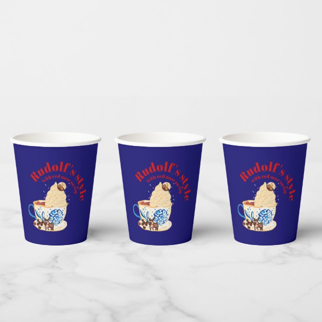 Mikitiez rudolf rotnose raindeAll-over Print Schür Pappbecher (Multi)