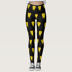 Mikitiez schmelzen gelbes Herz lächeln Freundschaf Leggings