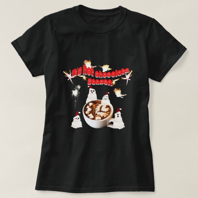 Mikitiez Schwarzfriday Snowman Hotchokoladenrot T-Shirt (Design vorne)