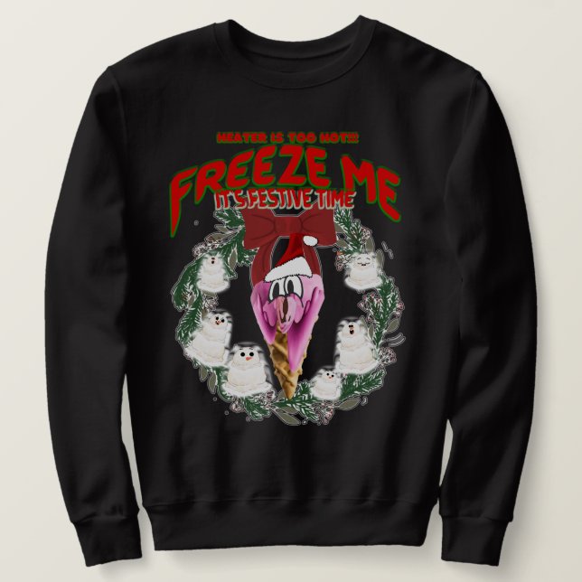 Mikitiez Schwarzfritageswärmer Weihnachtsschneeman Sweatshirt (Design vorne)