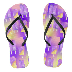 Mikitiez Sommerregenbogen lila Goldpopsilie Flip Flops
