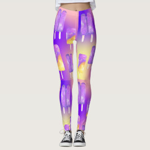 Mikitiez Sommerregenbogen lila Goldpopsilie Leggings