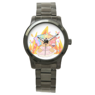 Mikitiez Sommerteddy Bären Gelee Rotwein Feuer Armbanduhr