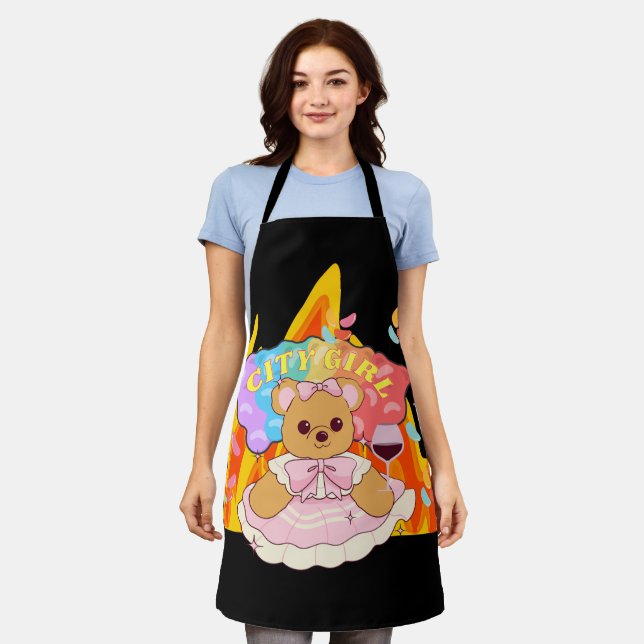 Mikitiez Sommerteddy Bären Gelee Rotwein Feuer Schürze (Getragen)
