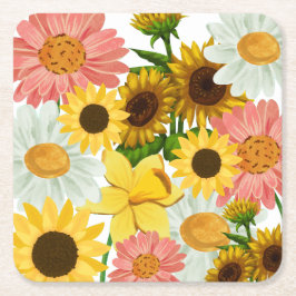 Mikitiez Sommerurlaub Blume Rechteckiger Pappuntersetzer
