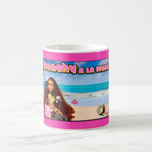 Mikitiez Thailand Kokosstrand Lotus pink weiß Kaffeetasse