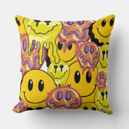 Mikitiez Throw Pillow Smileyface gelber Garten Kissen