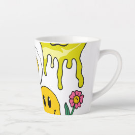 Mikitiez Throw Pillow Smileyface gelber Garten Milchtasse