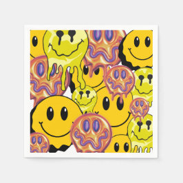 Mikitiez Throw Pillow Smileyface gelber Garten Serviette