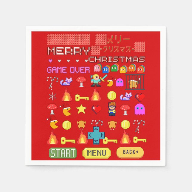 Mikitiez Weihnachten Videospiel cutepenguin Serviette (Vorderseite)