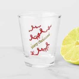 Mikitiez Weihnachtsband rotweiß Zuckerstange X'mas Schnapsglas