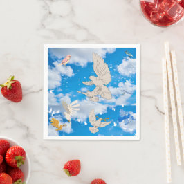 Mikitiez Weißvogel Blau Himmel Sommerstrand Freihe Serviette
