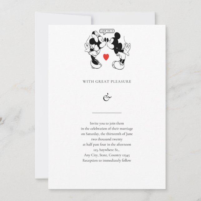 Mikky Hochzeit Einladung (Vorderseite)