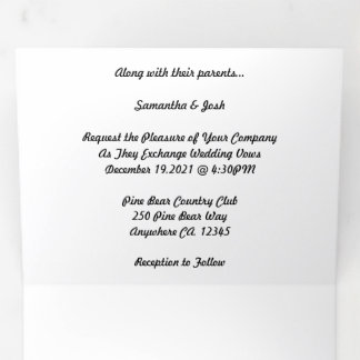 Mikro-Hochzeit + Save the Date Combo-Dreifach Dreifach-gefaltete Programmkarte