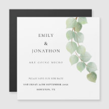 Mikro-Hochzeiten Eukalyptus botanisch Save the Dat
