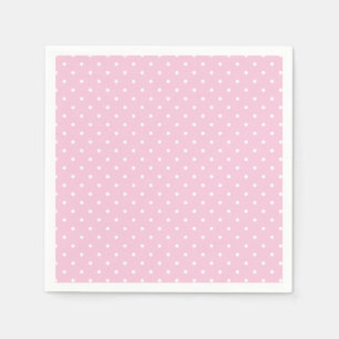 Mikro-Polka-Dot-Weiß - Hellrosa Serviette