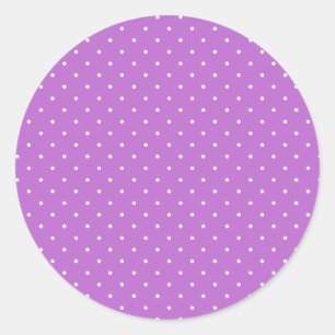 Mikro-Polka-Dot-Weiß - Orchideen-Purple Runder Aufkleber
