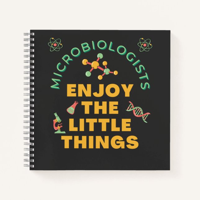 Mikrobiologen genießen die kleinen Dinge bakteriel Notizbuch (Vorderseite)
