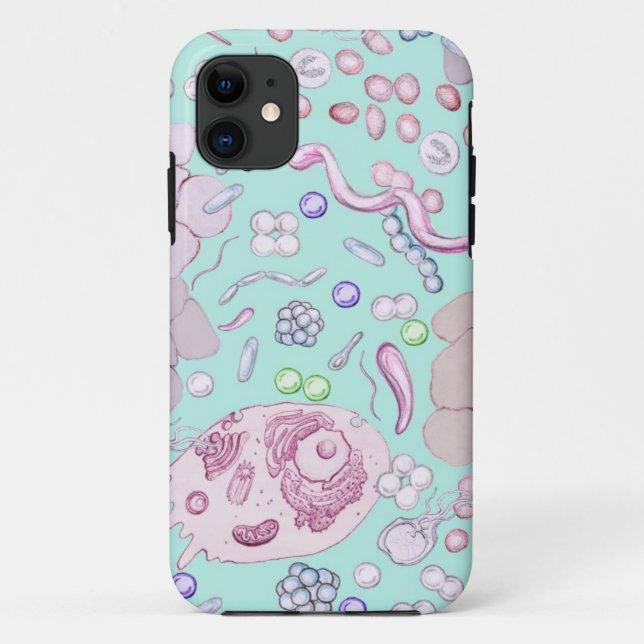 Mikrobiologie im Blau Case-Mate iPhone Hülle (Rückseite)