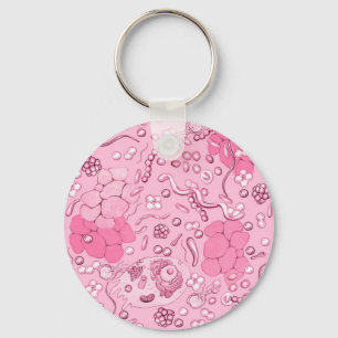 Mikrobiologie im Rosa Schlüsselanhänger