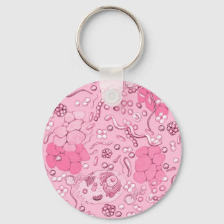 Mikrobiologie in Rosa Schlüsselanhänger