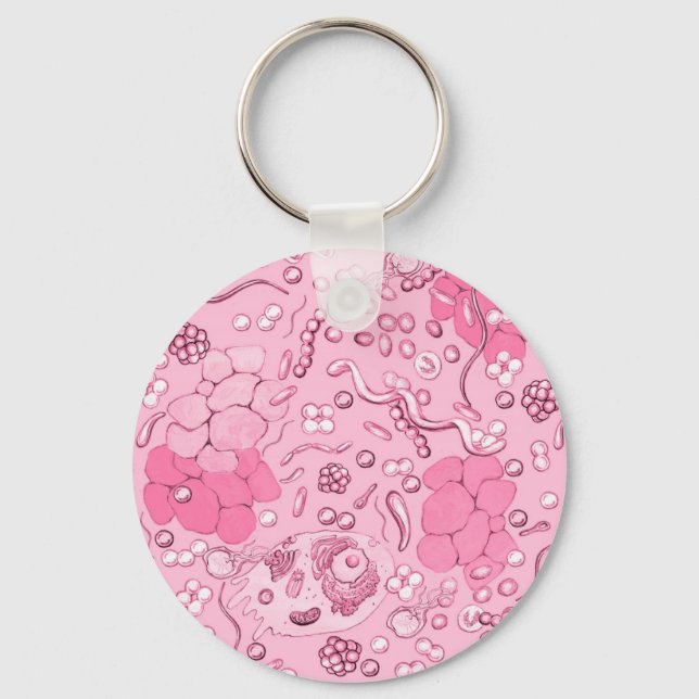 Mikrobiologie in Rosa Schlüsselanhänger (Vorderseite)