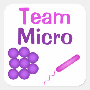 Mikrobiologie mit Team Micro Quadratischer Aufkleber