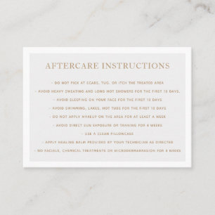 Mikroblading Aftercare Instructions Gray Business Visitenkarte