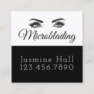Mikroblading , Augenbrauen, Tattoo, bleibende Make Quadratische Visitenkarte
