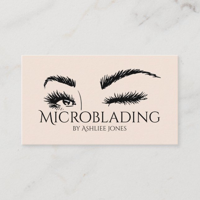 Mikroblading , Augenbrauen, Tattoo, bleibende Make Visitenkarte (Vorderseite)