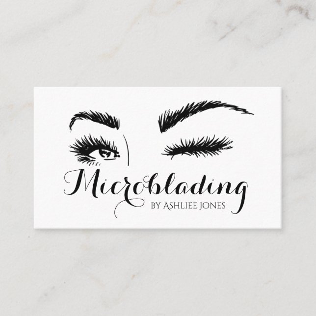 Mikroblading , Augenbrauen, Tattoo, bleibende Make Visitenkarte (Vorderseite)