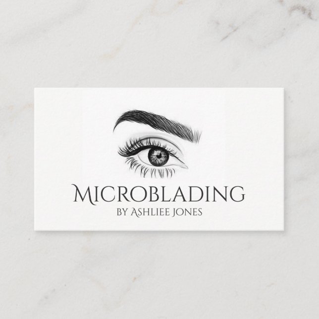 Mikroblading , Augenbrauen, Tattoo, bleibende Make Visitenkarte (Vorderseite)