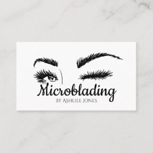 Mikroblading, Augenbrauen, Tattoo, Permanentes Mak Visitenkarte