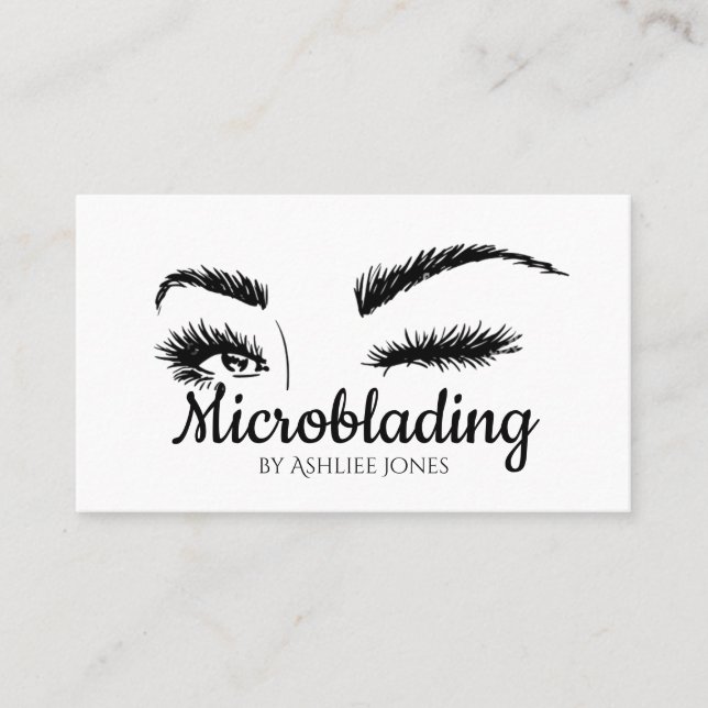 Mikroblading, Augenbrauen, Tattoo, Permanentes Mak Visitenkarte (Vorderseite)